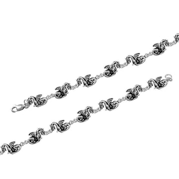 Fantasy Dragon Silver Bracelet TBG409 - Jewelry